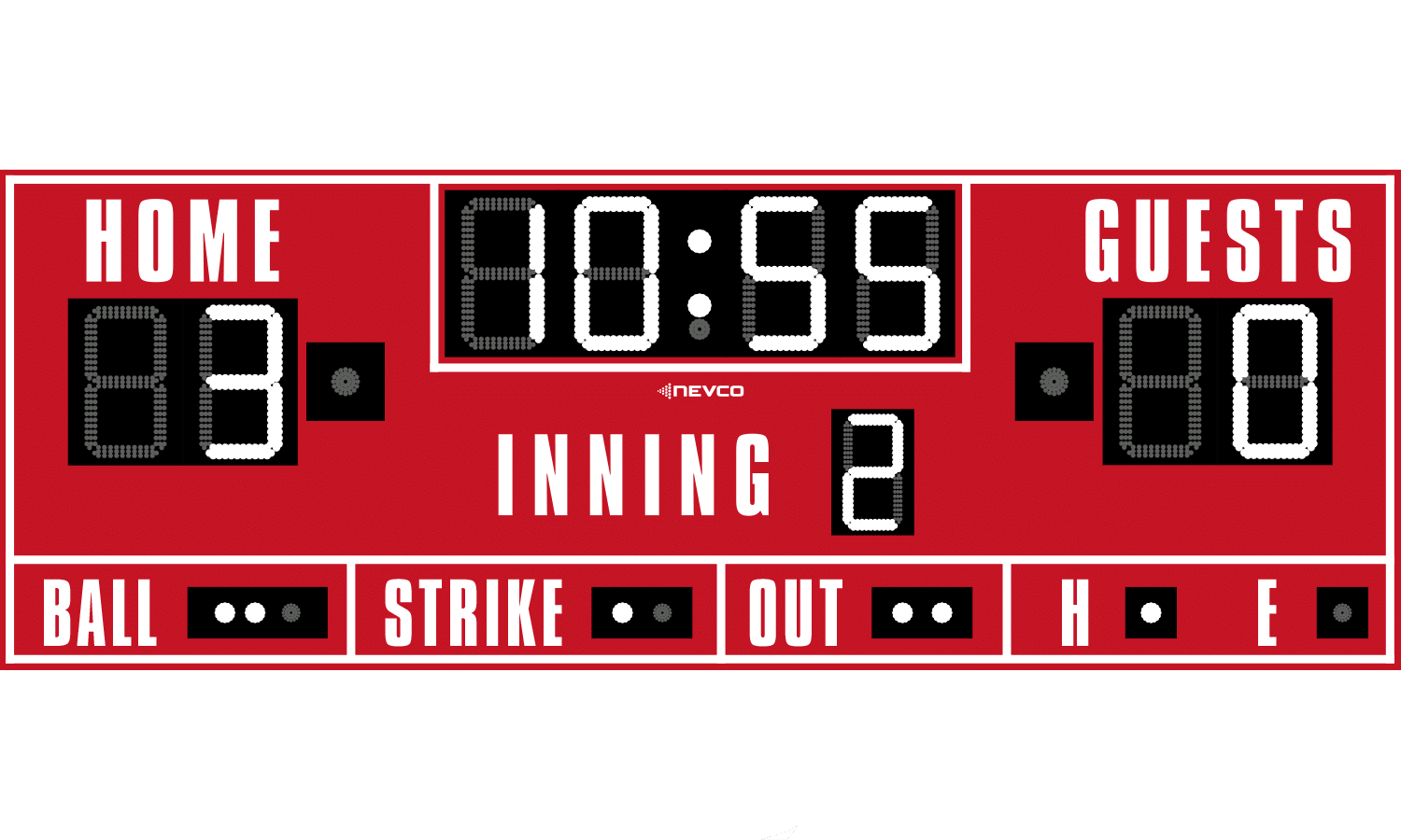 Model 1654 Baseball Softball Scoreboard 1654Red Web 1