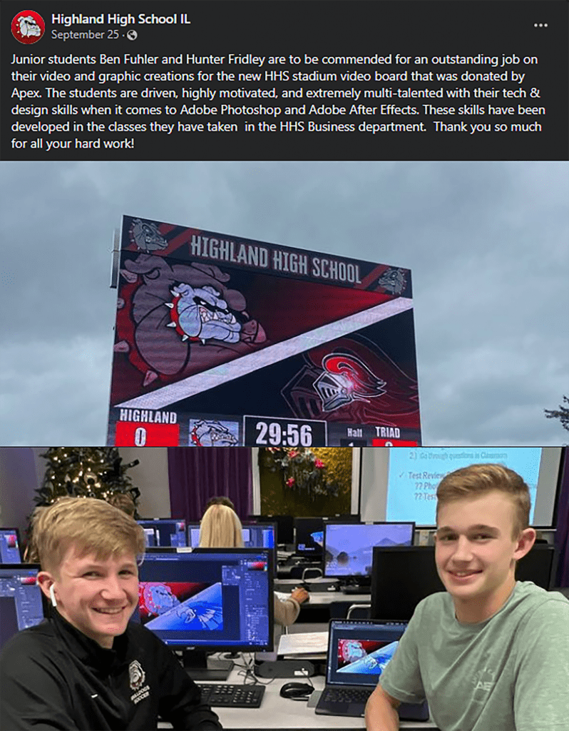 Video Display at Highland High School